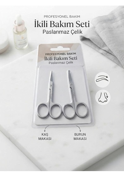 2 Adet Kaş Bıyık & Burun Kılı Kulak Kılı Kesme Kaş Makası