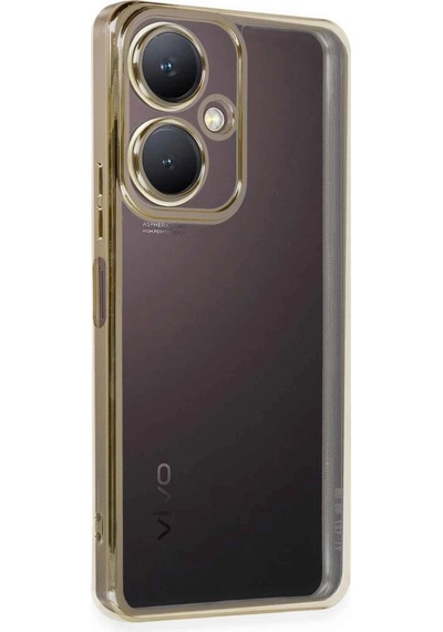 Vivo Y27 Kılıf Razer Lensli Silikon - Gold -