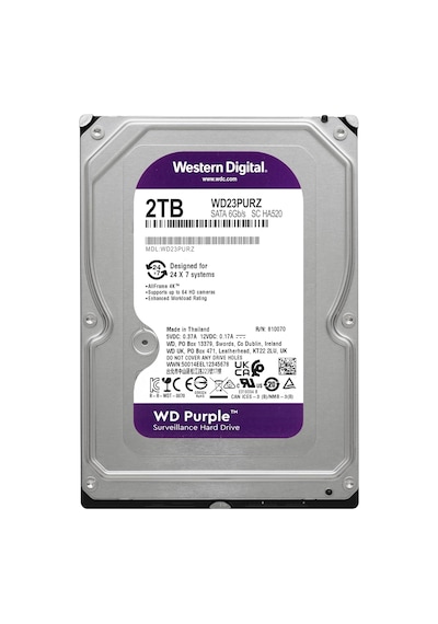 Western Digital 2tb Mor Gözetim Dahili Sabit Disk Hdd - Sata 6 Gb/s, 64 Mb Önbellek, 3.5" - Wd2