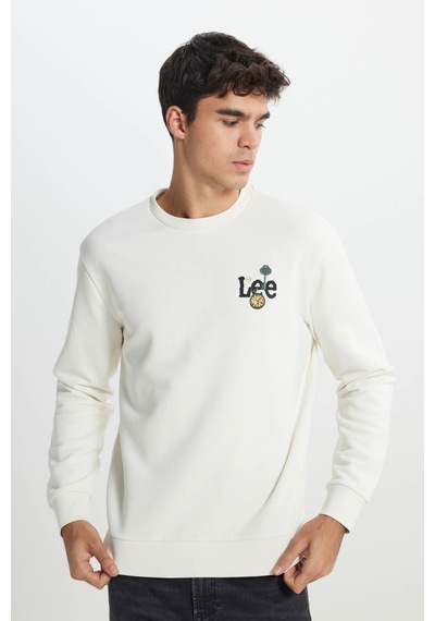 Lee Regular Fit Normal Kesim Bisiklet Yaka Ekru Sweatshirt L242503104 Ekru