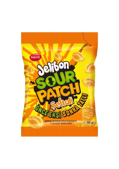 Jelibon Sour 80 G Şeftali Aromalı Yumuşak Şeker 6'li Avantaj Paketi - 6 Adet Tarı