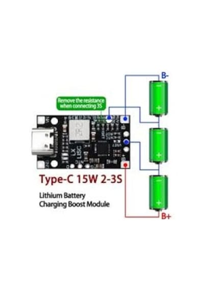 Type-c Usb 2s Bms 15w 8.4v 1.5a Pil Şarj Boost Modülü