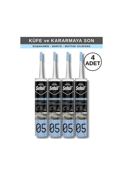Selsil 280 Ml Mutfak Ve Banyo Silikonu, 4 Adet