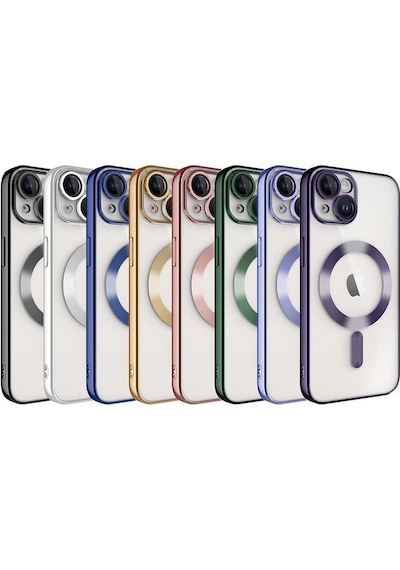 Apple Uyumlu iPhone 13 Uyumlu Kamera Korumalı Magsafe Wireless Şarj Özellikli Tchs Demre Kılıf-derin Mor Derin Mor -