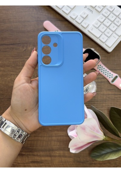 Samsung Galaxy S25 Uyumlu Kamera Korumalı Darbeye Dayanıklı Renk Atmayan Keep Silikon Kılıf Mavi