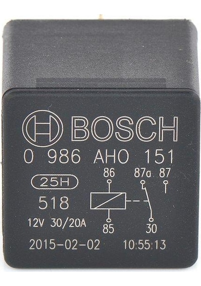 Bosch Mini Röle 12v 30ah 5 Uçlu Sapsız 0986ah0151