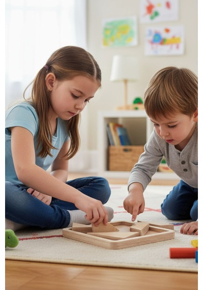 Ahşap Eğitici Kare Puzzle Model Yapboz
