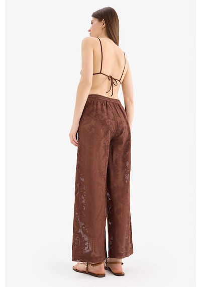 DeFacto Dantelli Esnek Belli Beyaz Plaj Pantolonu-Fall in Love D9767AX25SMBN319