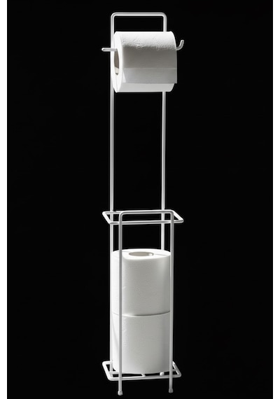 Metal Ayaklı Tuvalet Kağıtlığı - Yedekli Ve Pratik Banyo Kağıt Havlu Standı Banyo Düzenleyici Stand Beyaz