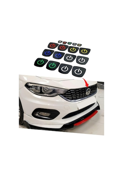 Fiat Egea Sedan Logo Içi Power Buton Sticker 3 Lü Set