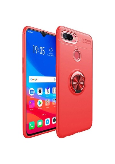 Oppo A7X Kılıf Yüzüklü Tam Korumalı Silikon Kapak
