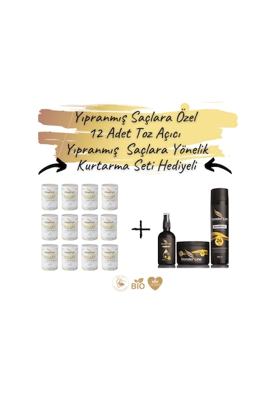 Yıpranmış Ve Işlem Görmüş Tüm Saçlar Için Argan Yağlı Akıllı Toz Açıcı Sarı - 500 Gr 12 Adet