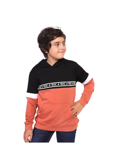 Toontoy Kids Toontoy Erkek Çocuk Relax Fit Kapüşonlu Cepli Renk Bloklu Baskılı Sweatshirt - 2 İplik Kiremit Toontoy Kids Toontoy Erkek Çocuk Relax Fit Kapüşonlu Cepli Renk Bloklu Baskılı Sweatshirt - 2 İplik Kiremit