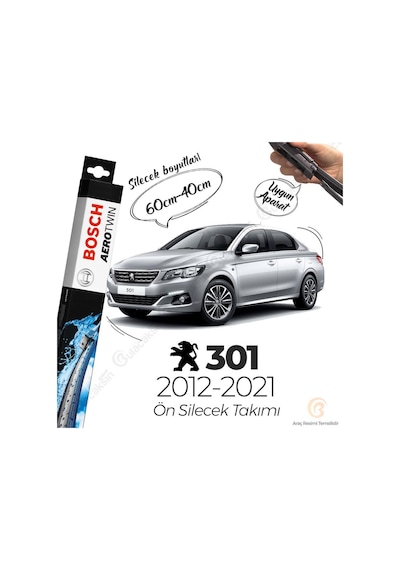 Peugeot 301 Muz Silecek Takımı 2012-2021 Bosch Aerotwin
