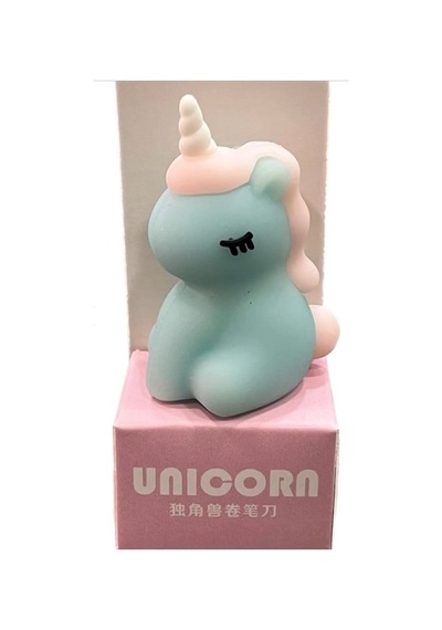 Unicorn Kalemtraş 3d Şekilli Silikon Kalemtraş Mavi