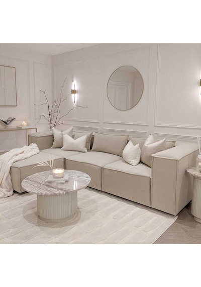 Relax Soft Köşe Takımı 4 Modül Krem Kadife Babyface 03 Krem Relax Soft Köşe Takımı 4 Modül Krem Kadife Babyface 03 Krem