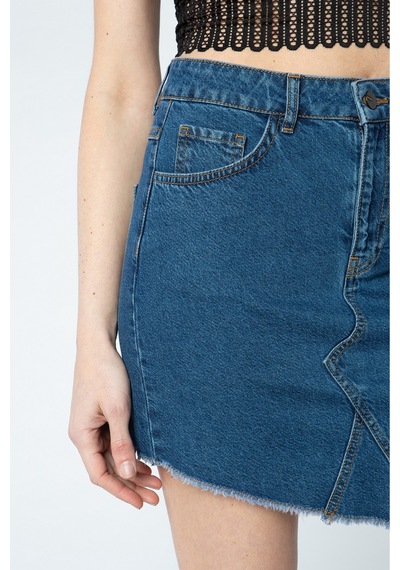 Vigoss Kadın Denim Etek 50403-70178 Mavi