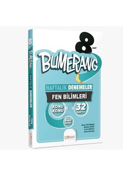 Günay 8. Sınıf Bumerang Fen Bilimleri Haftalık Denemeler