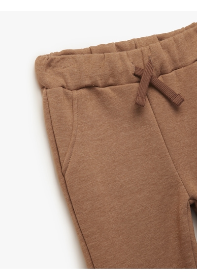 Koton Cep Detaylı Şardonlu Basic Jogger Eşofman Altı Kahverengi 6wmb40006tk Kahve