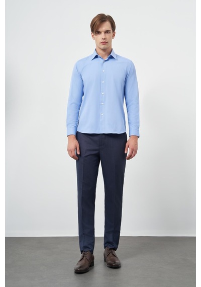 İmza Mavi Uzun Kol Düz Bez Ayağı Sert Yaka Cepsiz Pamuklu Classic Slim Fit Gömlek 1004245267 Mavi İmza Mavi Uzun Kol Düz Bez Ayağı Sert Yaka Cepsiz Pamuklu Classic Slim Fit Gömlek 1004245267 Mavi