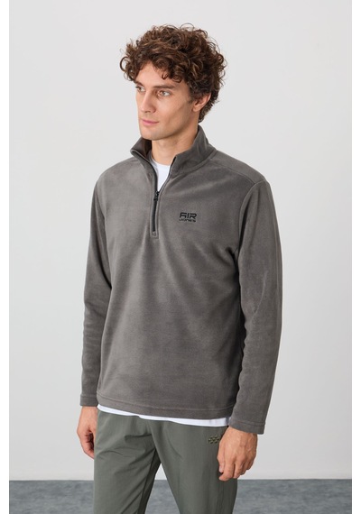 Air Jones Tommy Life River Koyu Gri Dik Yaka Erkek Polar Sweatshirt - 88310 Koyu Gri