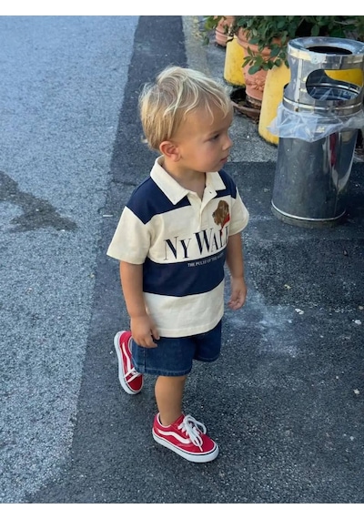 Baby Lory Kids Store Erkek Çocuk Polo Tshirt Beyaz - Lacivert