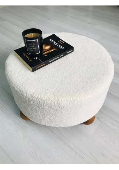 Puf El Yapımı Puf Kedi Yatağı Makyaj Masası Pufu Salon Pufu Oturma Odası Beyaz
