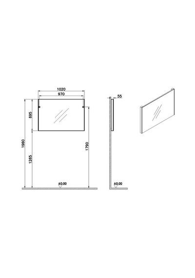 VitrA Basis 100 Cm Düz Ayna 66907 Krom VitrA Basis 100 Cm Düz Ayna 66907 Krom