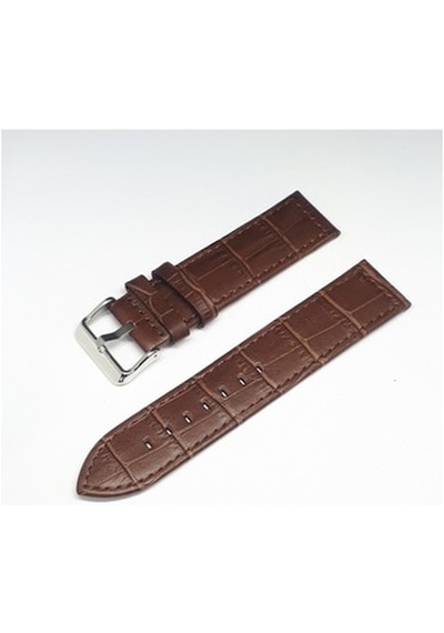 24Mm Kahverengi Croco Deri Saat Kayışı Kordonu 24X24