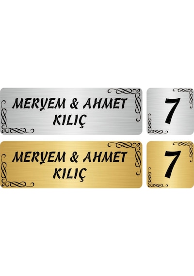 Metal Kapı İsimliği Ve No Oval