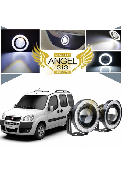 Fiat Doblo D1 Uyumlu, Universal Mercekli Led Sis Farı, 76mm Beyaz Renk