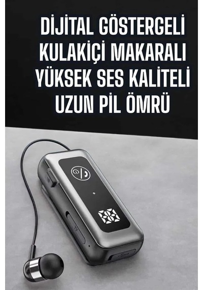 Kablolu Makaralı Bluetooth Kulaklık Uzun Pil Ömrü Dijital Göstergeli Uzun Pil Ömrü Kulaklık