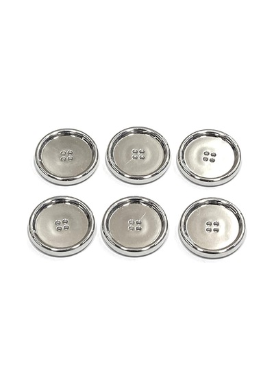 İtalyan Trençkot, Kaban Ve Mont Düğmesi Takımı 6 Lı Set /gümüş/ 2,5 Cm