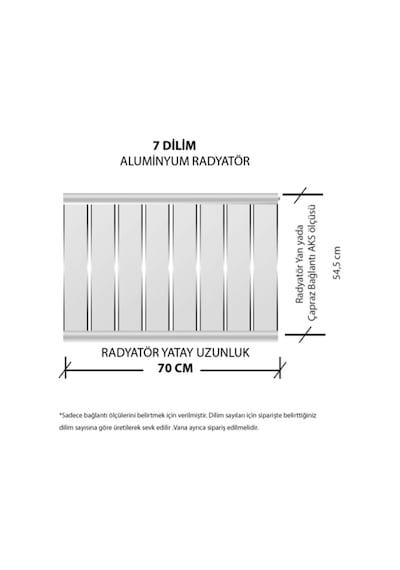 Alüminyum Panel Radyatör Ekol 600x700 Ral9010 Beyaz