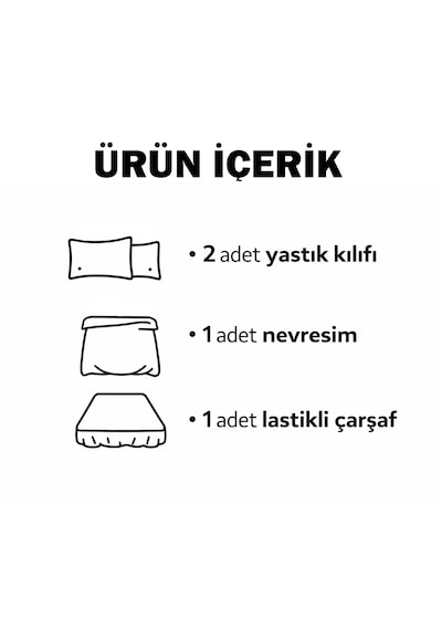 Tek Kişilik Nevresim Takımı 160x220cm 2 Yastık Kılıfı Lastikli Çarşaflı 120x200+30 Bej
