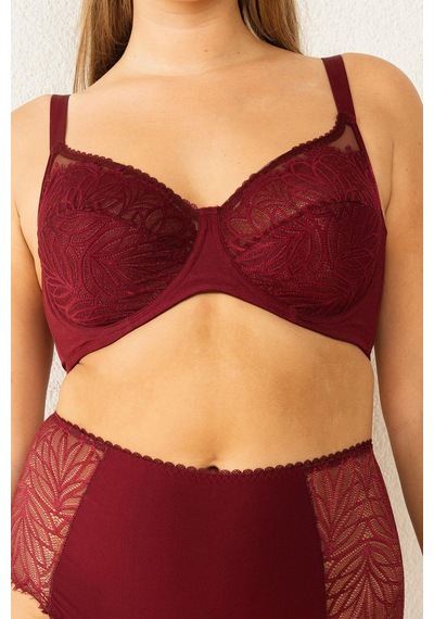 Magic Form 6485 Kadın Askısı Taşlı Dantelli Toparlayıcı Sütyen-bordo Bordo