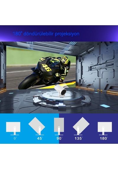 Hy300pro 4k Ev Sinema Projektörü-kablosuz Duvara Yansıtma Beyaz