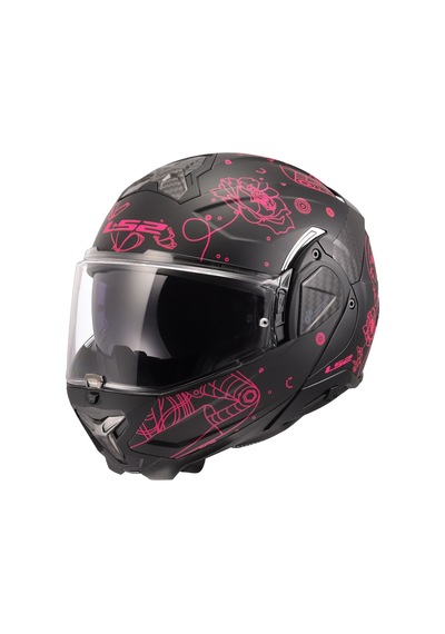 Ls2 Advant 2 Sophıa Çene Açılır Kask Mat Pembe - Siyah