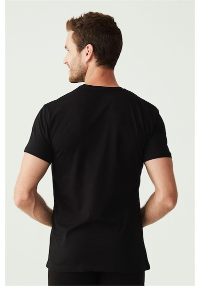 U.S. Polo Assn. U.s Polo Assn. 80197 Erkek 2'li Yuvarlak Yaka Yarım Kol Atlet-siyah Siyah