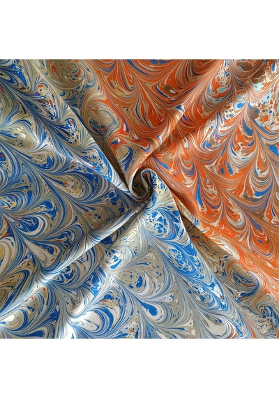 Elif Ebru Ebru Sanatı El Yapımı Özel Koleksiyon Twill İpek Eşarp Ozltıe 17 001