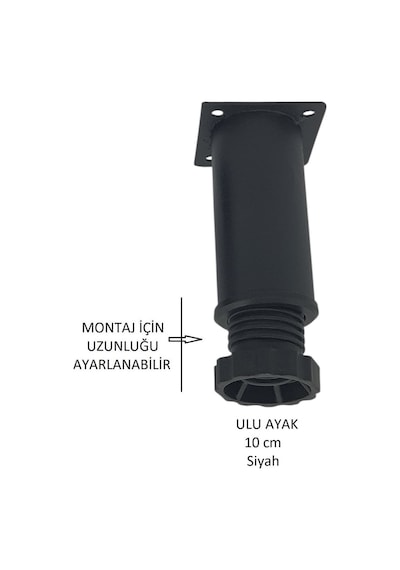 Ulu Ayak 10cm Vidalar Dahil Siyah Siyah