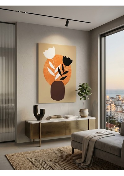 Tablo 60x90 Cm Büyük Boy Kafe Ve Salon Hediyelik Duvar Aksesuarı Kahverengi