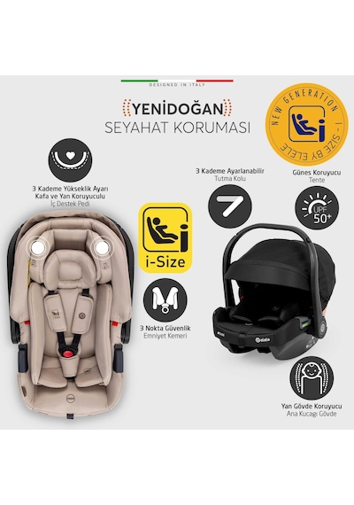 Elele Cabina Kabin Tipi Travel Sistem Bebek Arabası Siyah