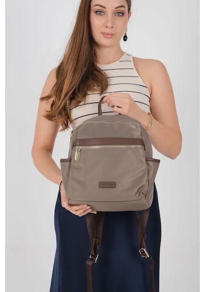 Silver Polo Sp1209 Kadın Sırt Çantası Saten Kum-kahve