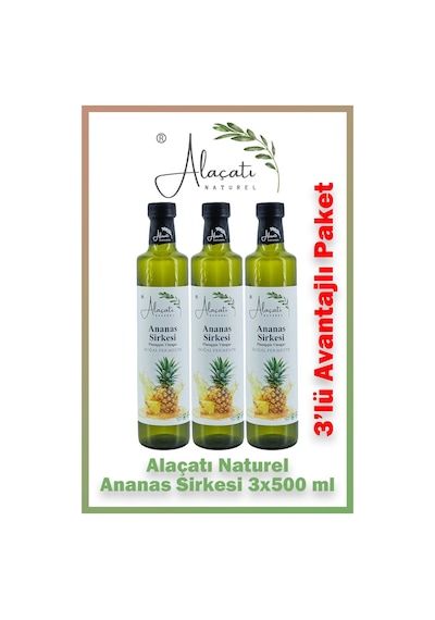 Alaçatı Naturel Ananas Sirkesi 500 Ml 3 Adet