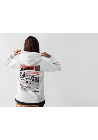 Macklin Unisex Kadın Erkek Guns N Roses Ön Arka Baskılı Özel Tasarım Baskılı Kapşonlu Sweatshirt Beyaz Mck1515 Beyaz
