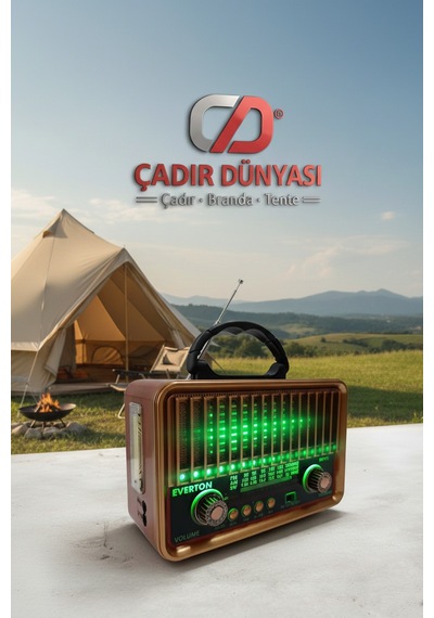 Çadır Dünyası Rt-774 Nostaljik Radyo Bluetooth & Şarjlı Retro Ahşap Tasarım Çok Renkli