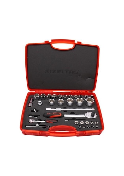 İzeltaş 1113 Lokma Anahtar Takımı 1/2-1/4" Altı Köşe 35 Parça - 1113001038