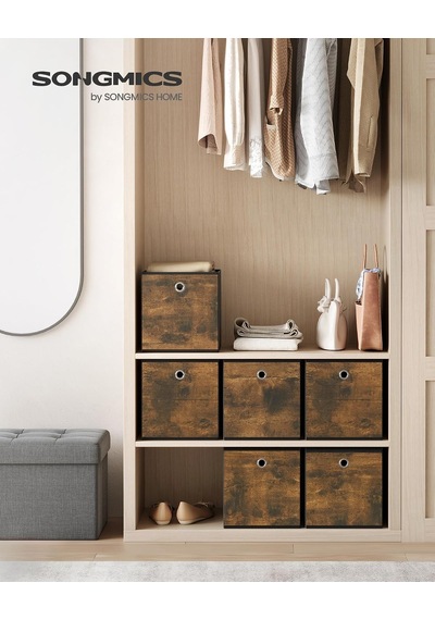 Lexroo Saklama Kutusu, 6'lı Set, Düzenleme Kutuları, Dokusuz Kumaş, Katlanır Kutu, 26 X 26 X 28 Cm Çok Renkli