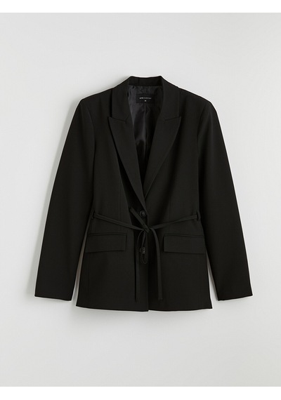Lcw Everyday Siyah Beli Kuşaklı Kadın Blazer Ceket
